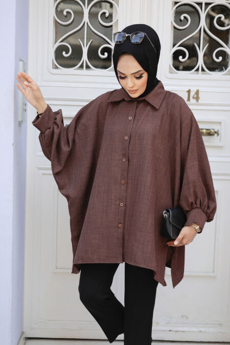 Dark Brown Modest Top 11853KKH